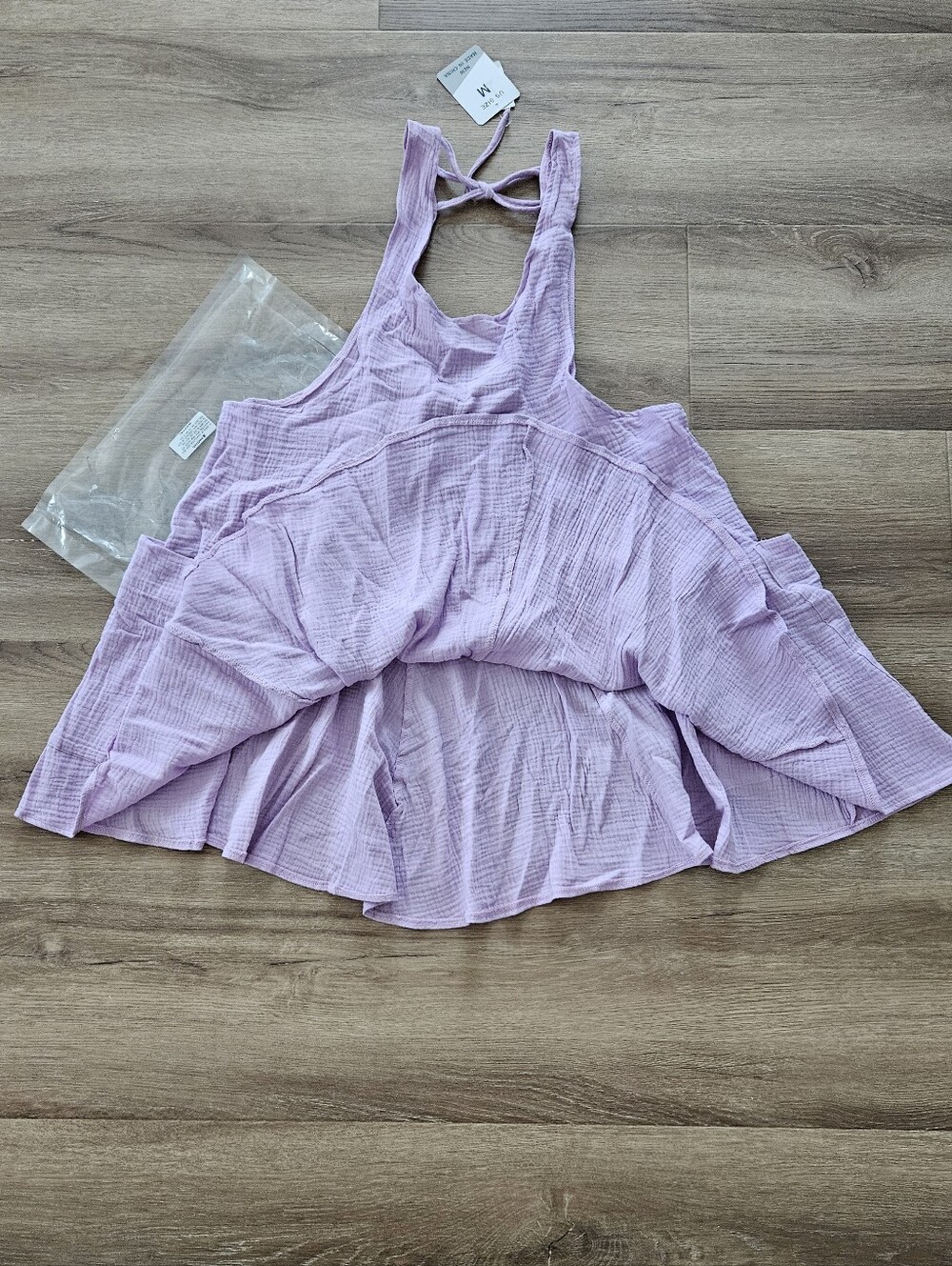Lilac Crinkle Tank Mini Dress Size L - Picture 5 of 12